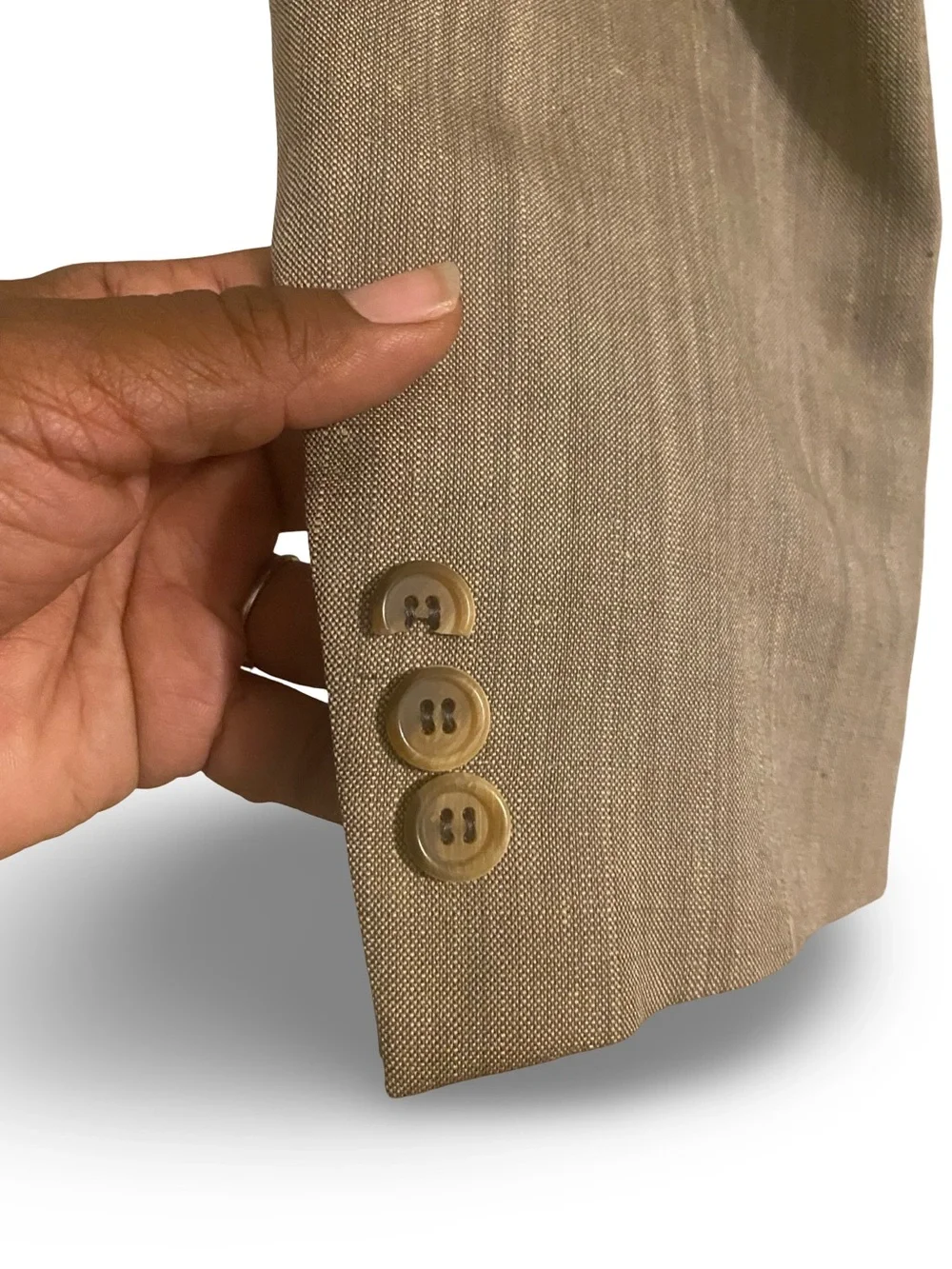 Classic Men's Double-Breasted Blazer in Beige